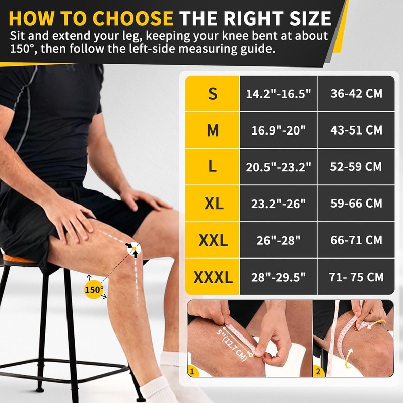 CAMBIVO 2 x XXL Knee Support, Compression Knee Support Orthopaedic