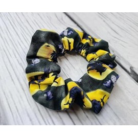 Satin Scrunchies for Women - No Crease Hair Ties for Women| Scrunchies For All Hair Types and Textures, Perfect for Day or Night pack of 2 (Black & Yellow)