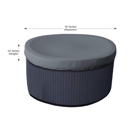 Covers & all Round Hot Tub Cover, 12 Oz Waterproof UV & Weather Resistant Outdoor Spa Jacuzzi Bath tub Protector with Elastic (76"(Diameter) x 14" H Grey)