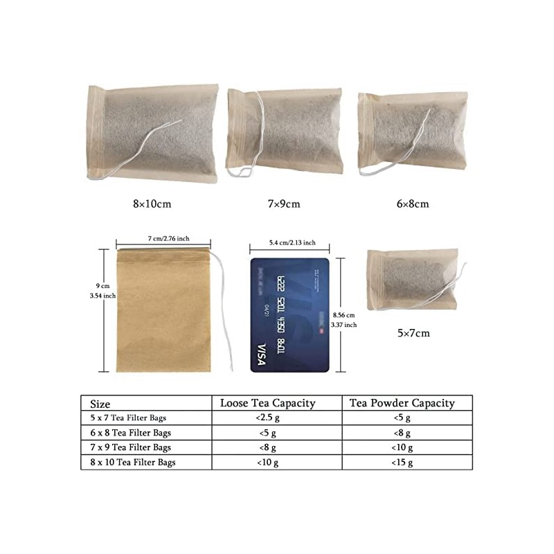 NEPAK 600 Pcs Disposable Tea Filter Bags for Loose Tea,Drawstring