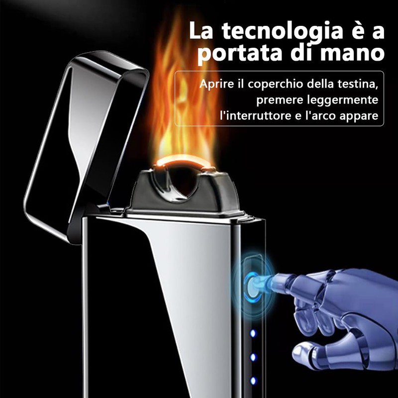 YOZWOO Electric Lighter Rechargeable, High Power Flame Arc Lighter, USB