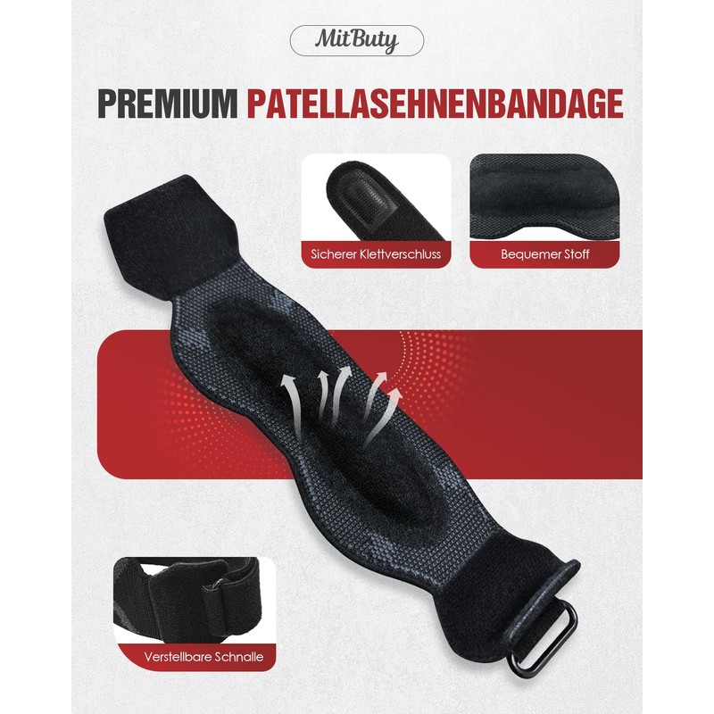MitButy Patella Tendon Knee Brace (2-Pack) - Adjustable Knee Brace