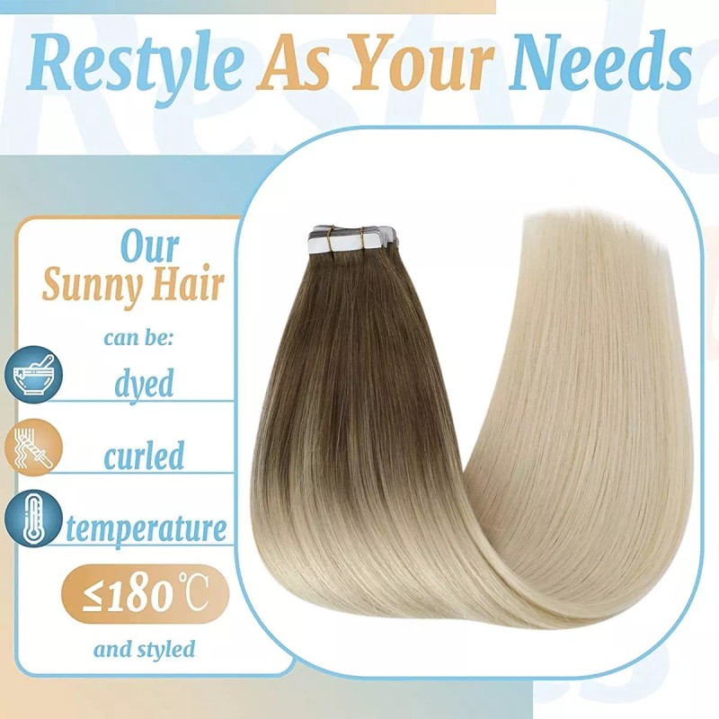 Ve Sunny Extensiones De Cabello Natural 18in 50gr Rubio Ombre