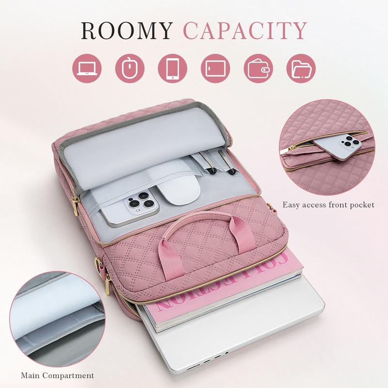 MicaYoung 13-14 inch laptop sleeve bag, pink