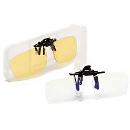 Clip on Blue Light Blocking Lenses Anti Blue Light Filter Computer Gaming Glasses Eye Protection Frames for Unisex (Day & Night, Regular)