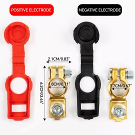 AUTOXBERT 1 Pair Car Battery Cable Terminal Clamp Connectors Negative and Positive Copper