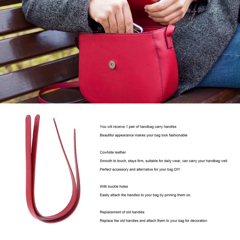 Leather Bag Handles Minimalist Durable Comfortable Replacement Leather Purse Bag