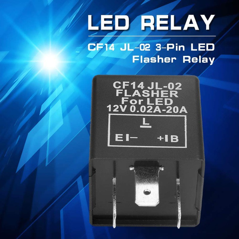 Yizhet ​​3 Pin Flasher Relay 0.02A-20A 12V Motorcycle Indicator Flasher