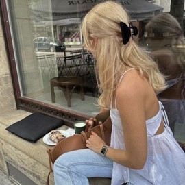 Canitor Hair Claw Clips for Women Acrylic Marbled Hair Clips for Thick Thin Hair Emi Cute Hair Accessories Preppy Teen Girl Gifts Trendy Stuff Black White Blue