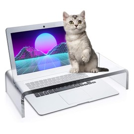 VTZEOTQ Acrylic Monitor Stand Riser Anti-Cat Laptop Cover Protector, Crystal Clear Laptop Stand, 16 inch Computer Monitor Riser for Home Office