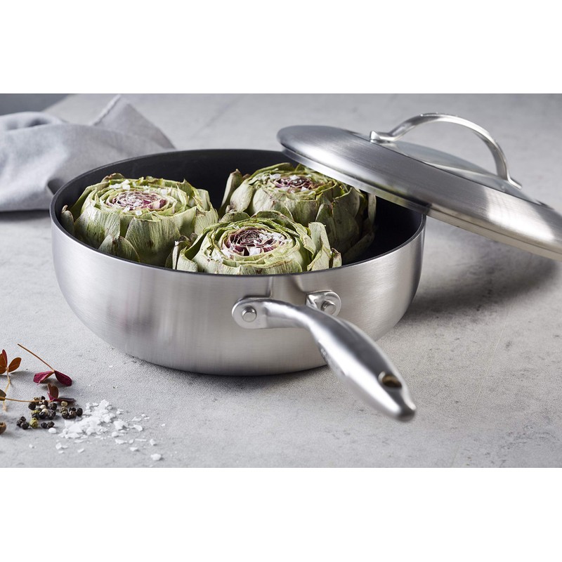 Scanpan CTX Covered Deep Sautè Pan, 4 Quart, Silver