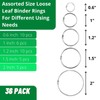 Mr. Pen- Binder Rings, Loose Leaf Binder Ring, 36pc, Assorted