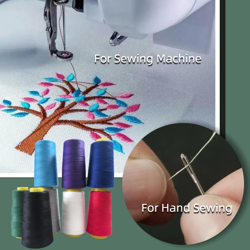 3000Yard Dark Green Sewing Thread,Polyester Sewing Machine Thread for Clothes,Knitting