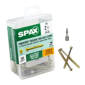 SPAX #8 x 2-1/2" Exterior/Interior Trim Head Wood Composite Screws Powertrim Torx T-Star Plus (100 EA) Bit Included Rust Resistant