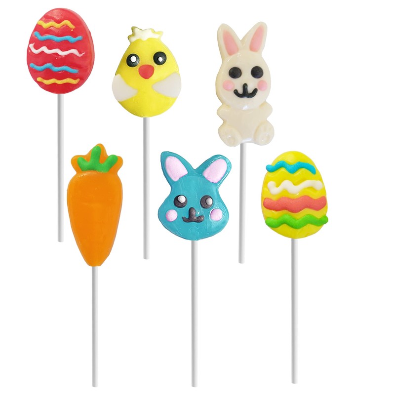 Fruidles Happy Easter Variety Pack Lollipops Suckers, Colorful Easter Eggs,