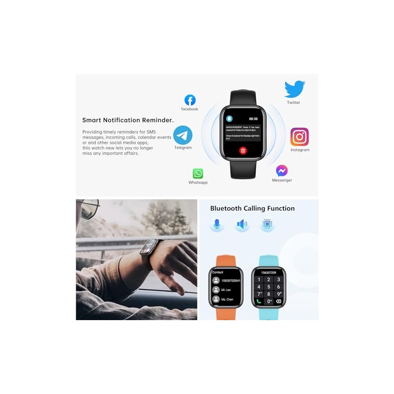 Reloj inteligente, multimodos deportivos con frecuencia cardíaca SpO2, resistente al