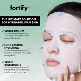 Fortify 9-in-1 Facial Sheet Mask Retinol and Collagen - Firms, Lifts & Hydrates, Dermatologist Tested - Creates Protective Barrier - Vegan, Cruelty Free - Made in Korea - Pack of 10.