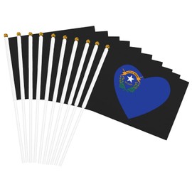 Flag of Nevada Heart Small Mini Flag Party Decoration Flag Holding Flag 5x8 in Ten Piece
