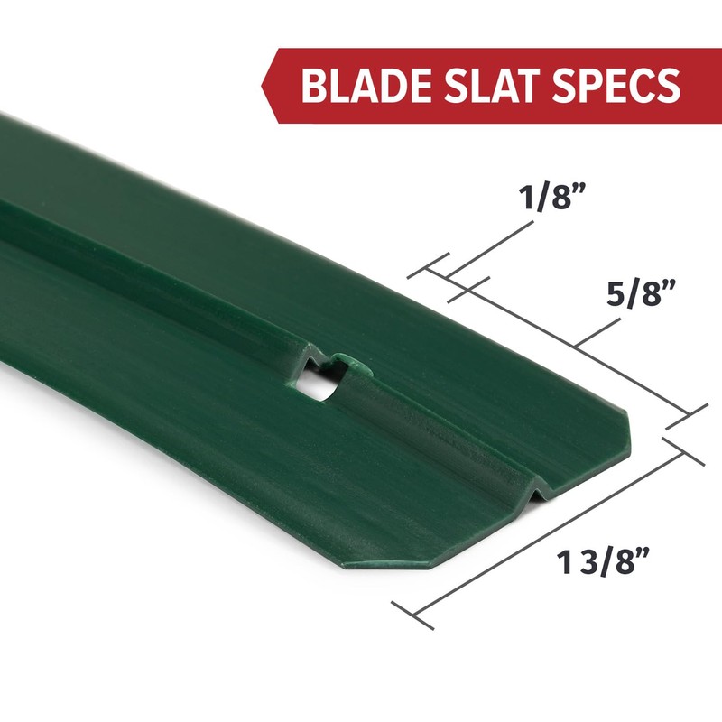 Chain-Link Fence Blade Slats with Bottom Lock (4-ft, Green)
