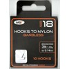 x10 NGT Barbless Hooks to Nylon in Size 18
