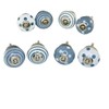 Perilla Home Printed Ceramic Knobs for Cabinet Vintage Kitchen -