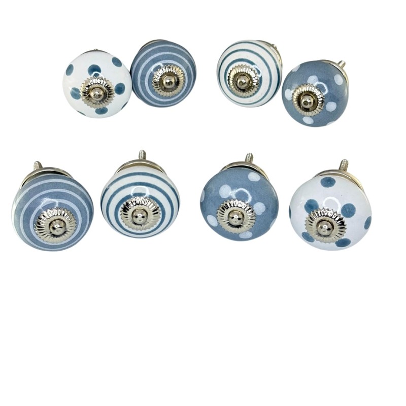 Perilla Home Printed Ceramic Knobs for Cabinet Vintage Kitchen -