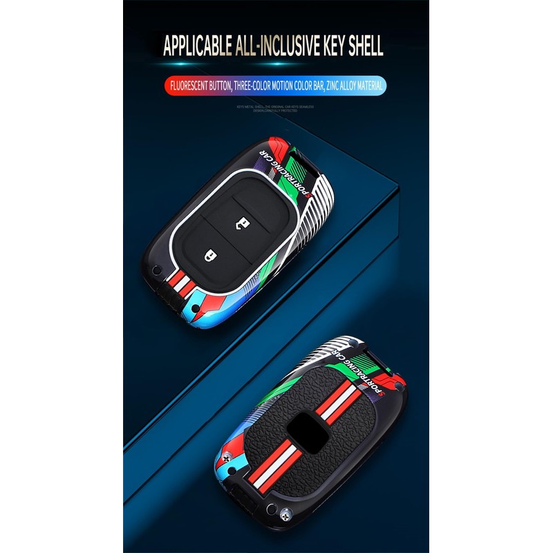HIBEYO 2 Button Key Fob Cover Compatible with Honda Civic