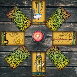 Smoostart 78 Tarot Cards with Guide, Classic Tarot Card Deck for Beginners and Professional Players, Future Telling Game (Holographic Gold without Frame)