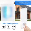 Wireless Doorbell 7-Colour LED Flash Button Doorbell IP44 Rainproof Doorbell