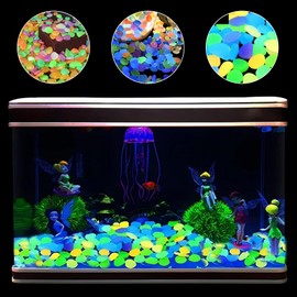 ZHTLTHZ Pack of 400 Luminous Stones Chromatic, Luminous Stones Garden, Fluorescent Stones, Aquarium Decoration, Luminous Stones, Walkways, Children's Room Decorative Stones, Lawn, Garden (0.8-1 cm)