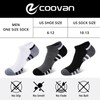 COOVAN Mens 12 Pack Athletic Ankle Socks, Mens Cushioned Comfortable