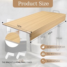 40 x 16 inch PVC Faux Wood Wire Rack Covers with 12 Holders,Set of 6,Shelf Covers for Wire Shelving,Durable and Moisture-Resistant Shelves Cover for Store,Pantry,Removable Closet,Office