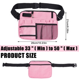 NICENEEDED Women Nurse Fanny Pack with Tape Holder, Pink Multiple Pockets Waist Bag, Utility Pouch Organizer for Nurses，Bandage Scissors and Medical Professionals