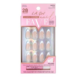 L.A. Girl Luxe Shine Nail Fave Nail Tips, Gem French GNT732G
