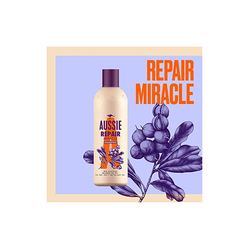 Aussie Repair Miracle Shampoo for Damaged Rescue Me Hair, 300