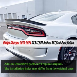NEESPOC Rear Trunk Spoiler Wing Fit for Dodge Charger GT SRT SXT SE R/T Scat Pack 2015-2024 Redeye Style Decklid Lip Exterior Accessories (Matte Black)