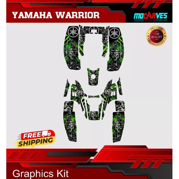 Mocarves Yamaha Warrior 350 full graphics kit stickers Warrior decal