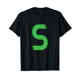 Creative Bold Green Letter S - Design Alphabet - Marker T-Shirt