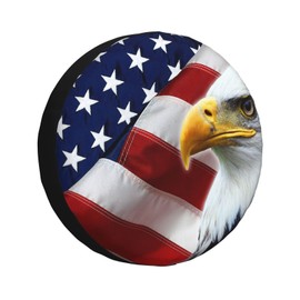 Universal Replacement Wheel Cover North American Bald Eagle US Flag Waterproof Dustproof Trailer RV SUV SUV 14"