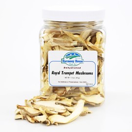 Harmony House Foods Dried Royal Trumpet Mushrooms (1.5 oz, Quart Size Jar)