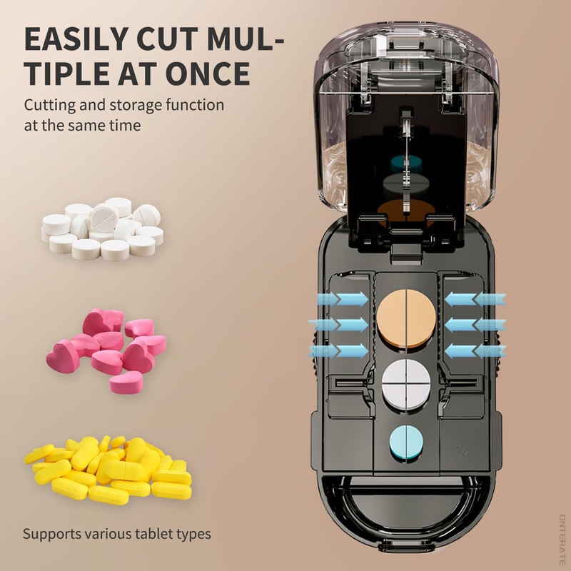 ONTERATE Pill Cutter Splitter for Small & Large Pills, Adjustable