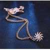 tanxuan Violin Pin Badge Brooch Crystal Rhinestone Metal Chain Tassel