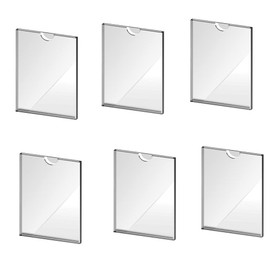 Naisfei Pack of 6 Acrylic Photo Frames, Transparent Magnetic Picture Frame, Double-Sided Frameless Frame, for Photos, Flyers, Lift Propaganda Card Slots (Self Modem Tape)