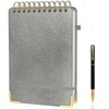 Mousbull A5 Top Spiral Notebook, Large Leather Hardcover Top Bound