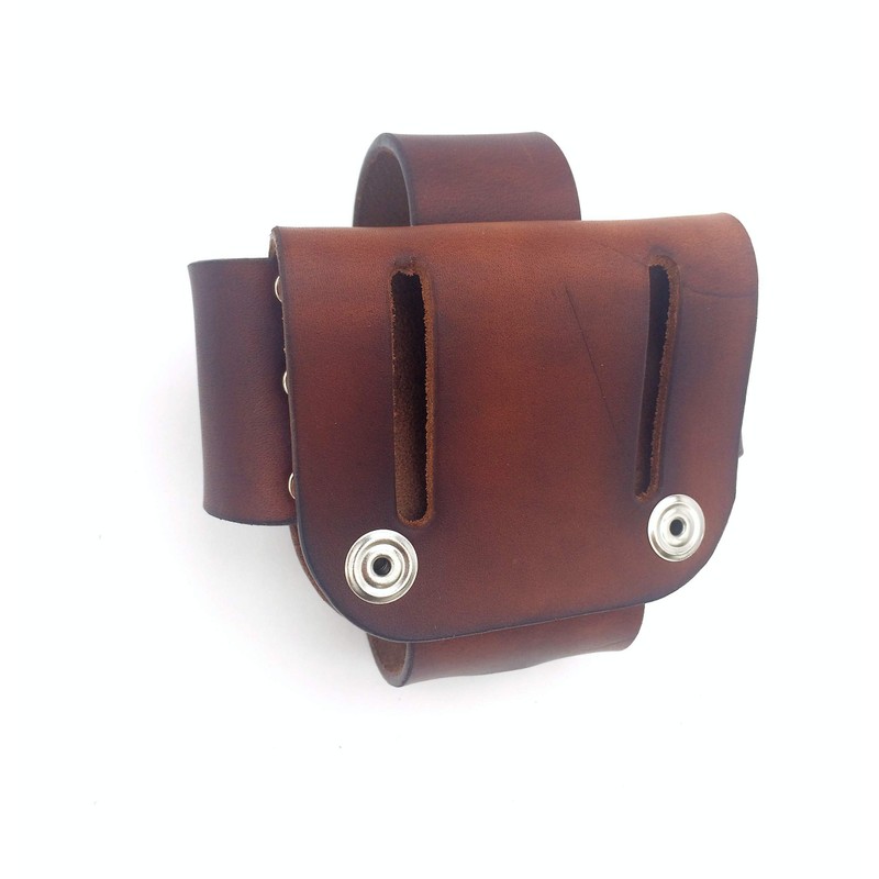 Basket Style Leather Tape Measure Holder by AP Saddlery (Dark