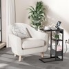 C Shaped End Table with Charging Station, Small Side Table