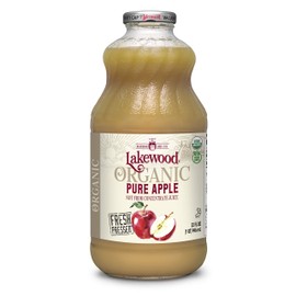 Lakewood Organic Apple Juice Bottles, 32 Fl Oz (Pack of 6)