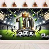 BlissYard 10th Birthday Banner 84x60 Inch Soccer Themed Backdrop
