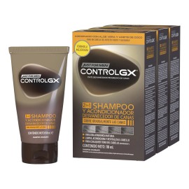 Shampoo y Acondicionador Just for Men, Shampoo Matizador 2 en 1, Desvanecedor de Canas, Paquete de 3, 118 ml