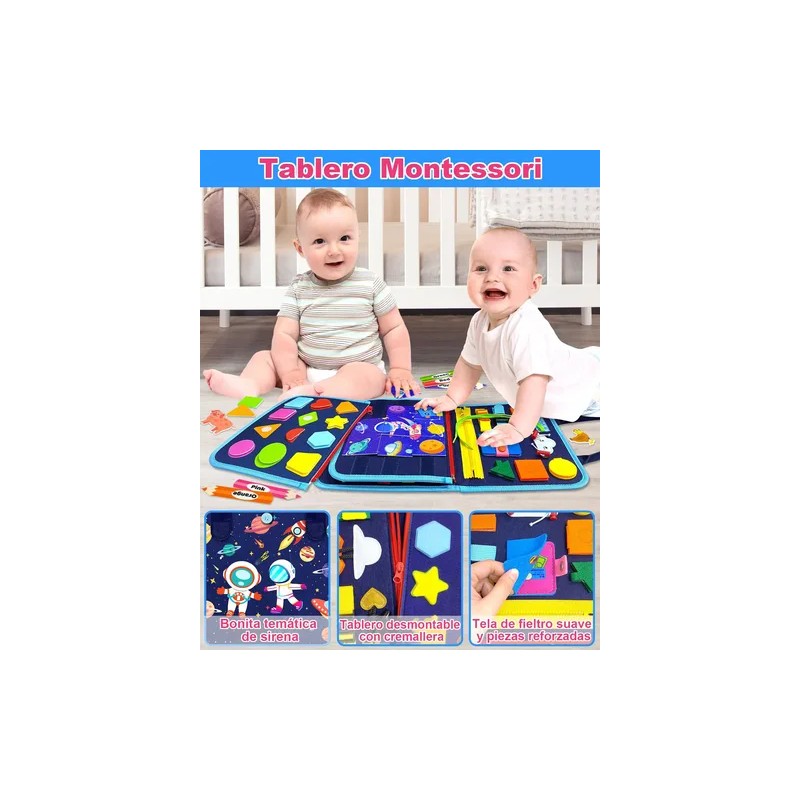 Tablero Montessori 8 Páginas Juego Sensorial Didáctico Infan